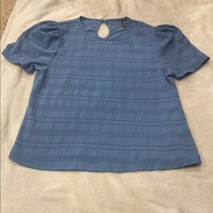 Blue Puff Sleeve Top